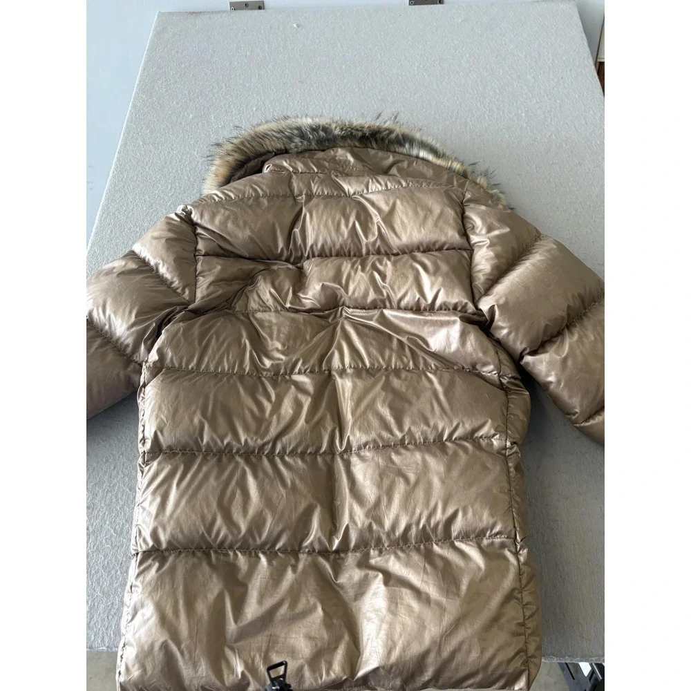 Lauren Ralph Lauren Coat‎ Womens XS Beige Puffer Faux Fur Hood Zip Pockets Warm